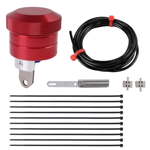 Motorcycle Chain Lubricator Oiler Auto Hand Control Oil Cup Part Rugged Chain Oiler System Replacement for Honda, for Ya-maha, for Suzuki, for Kawasaki, for BMW (Red) - color: Red