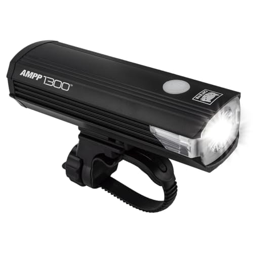 CATEYE AMPP USB Rechargeable Bike Light – High Visibility Super Bright OptiCube™ Headlight for Commuters, Road Cyclists & Mountain Bikers, Day & Night Riding Modes, IPX4 Waterproof, Tough & Durable - style: Ampp1300