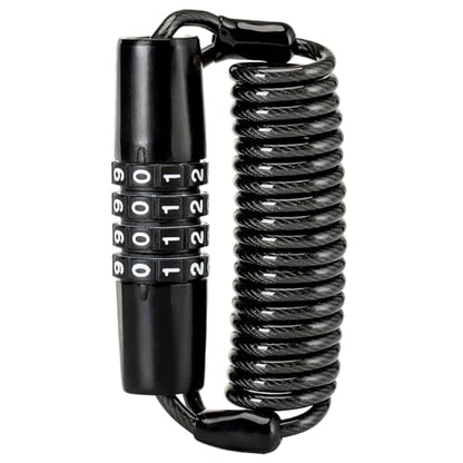 ROCKBROS Motorcycle Helmet Lock - 4 Digit Retractable Cable Lock for Bike, Stroller, Luggage - style: Straight