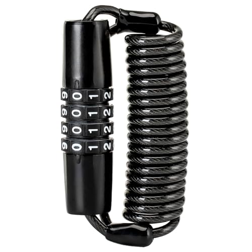 ROCKBROS Motorcycle Helmet Lock - 4 Digit Retractable Cable Lock for Bike, Stroller, Luggage - style: Straight