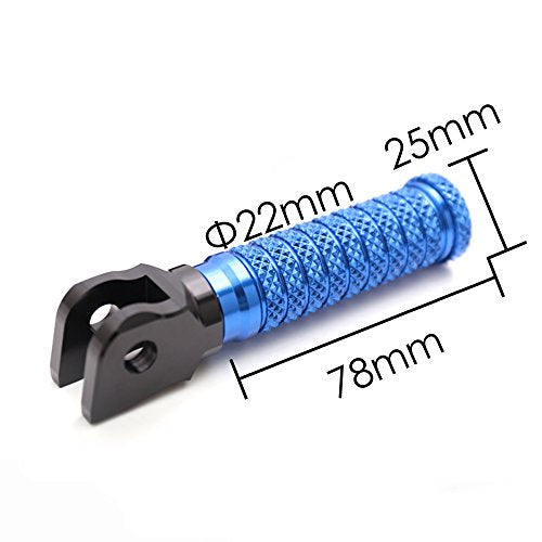 MC MOTOPARTS POLE Blue CNC Front Foot Pegs Compatible with YZF R3 2015-2017 - color: Blue, size: Standard