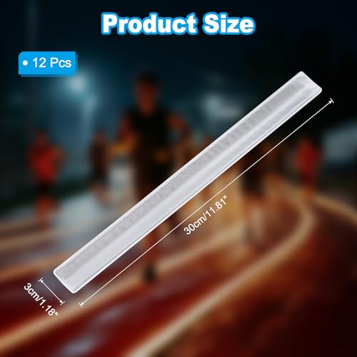 PATIKIL Reflective Slap Bands, Reflector Band Snap Bracelet Armbands High Visibility Safety Reflectors Wrist Strap Strips for Night Jogging Cycling Hiking - color: Silver