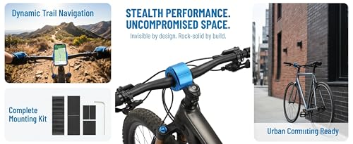 2 Pack Universal Aluminum Bike Phone Mount Anti-Shake Motorcycle Cell Holder for Phones CNC Metal Handlebar Bracket for Road & Mountain Bikes-Blue - color: Blue