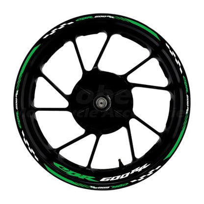 CBR 17 inch Wheel Rim Stickers Decals Tape Compatible with CBR600RR 2003-2025 F5 Motorcycle Reflective Rim Tapes Sticker Stripe (Green) - color: Green
