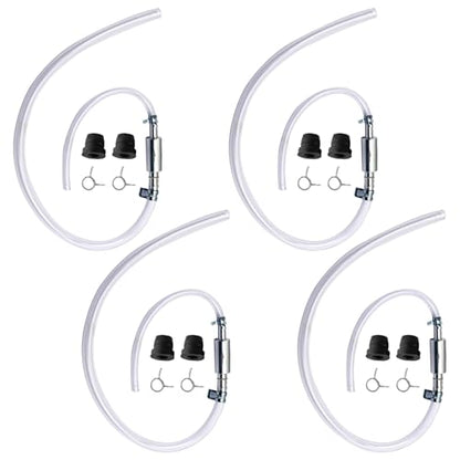 4 Set Brake Bleeder Hose Kit with One Way Check Valve, Universal Brake Bleeding Tool for Motorcycle Car Truck SUV, Includes Rubber Hoses Clamps Dust Caps for Brake Fluid Bleeder System - size: 4 Sets