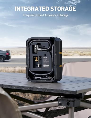 AstroAI S1 Tire Inflator Portable Air Compressor 12V DC 150PSI with Digital Gauge, Auto Shut-Off Preset Pressure Fast Inflation, Compact Air Pump for Car Tires, Motorcycle, Bike, Ball, Inflatables