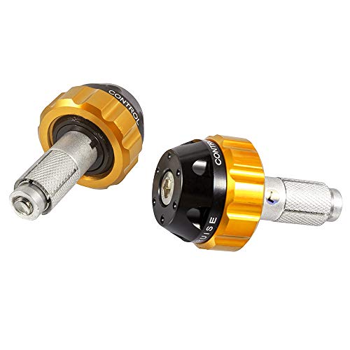 Motorcycle Throttle Lock Cruise Control Handlebar Plugs Grip Bar End Caps Slider Set for Street/Sport/Tour Bike Cruiser Scooter (Gold) - color: Gold