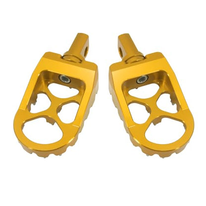 CNC MX Style Wide Foot Pegs with 360° Roating Compatible with Harley Dyna Softail Fatboy Sportster Iron 883 Chopper Bobber Models Gold - color: Gold with Cone Spikes
