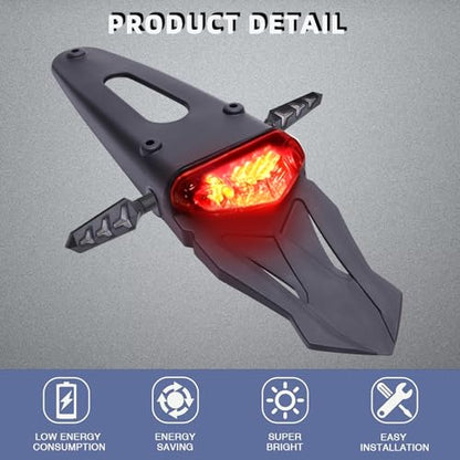 Motorcycle LED Rear Fender 12V LED Tail Light Brake Lamp with 2pcs Turn Singla Light For Off-road Motorcycle Motocross Dirt Bike