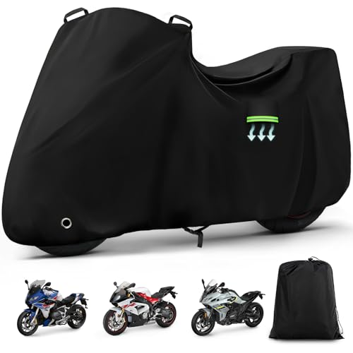 Motorcycle Cover Waterproof for BMW R1250 RS/R1300 RS/S1000 RR/F900 XR, Heavy Duty Outdoor Sun Rain Snow UV Dust All Weather Protection Motorbike Cover with Soft Cotton Lining & Lock Hole - size: R1250RS Sport
