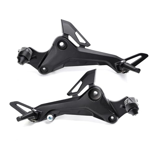 Minho Motorcyle Footpegs Right & Left Side in Aluminium Alloy Material Compatible with Honda Grom 2017-2020 Msx 125 SF, Black Color - size: Black L&R