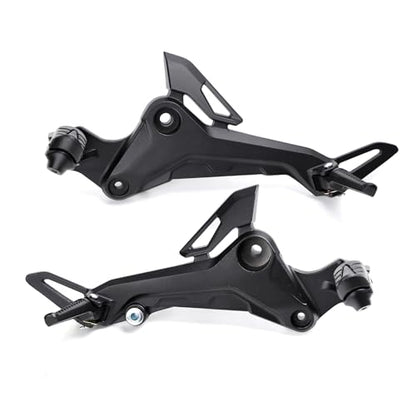 Minho Motorcyle Footpegs Right & Left Side in Aluminium Alloy Material Compatible with Honda Grom 2017-2020 Msx 125 SF, Black Color - size: Black L&R