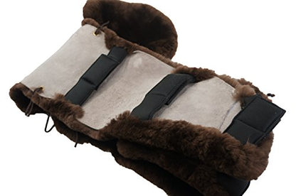 Full Genuine Merino Sheepskin Western Saddle Seat Saver with Extra Long Flap - color: brown