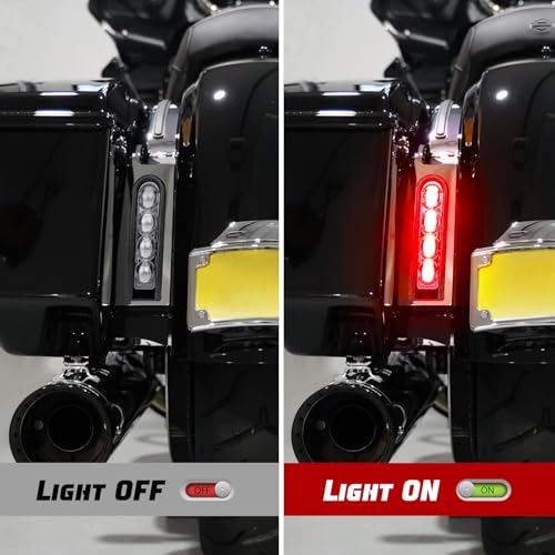 Motorcycle Rear Saddlebag Accent LED Light Insert Filler Support Compatible with Harley Touring Road King Ultra Limited Street Road Electra Glide 2014-2024 (Black) - color: Black