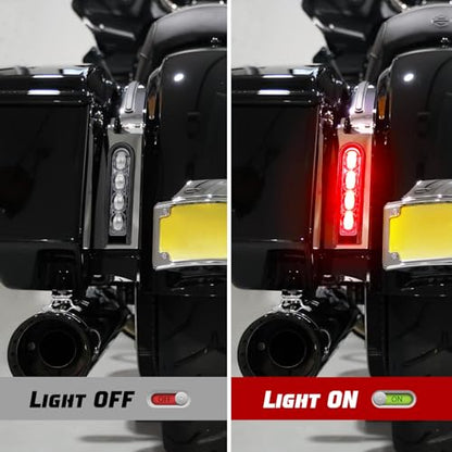 Motorcycle Rear Saddlebag Accent LED Light Insert Filler Support Compatible with Harley Touring Road King Ultra Limited Street Road Electra Glide 2014-2024 (Black) - color: Black