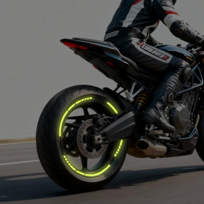 12PCS Reflective Car Wheel Stickers, Night Safety Warning Bicycle Stickers, Anti-Scratch Reflective Rim Decals for Car Motorcycle Cycling Bike (Green) - color: Green