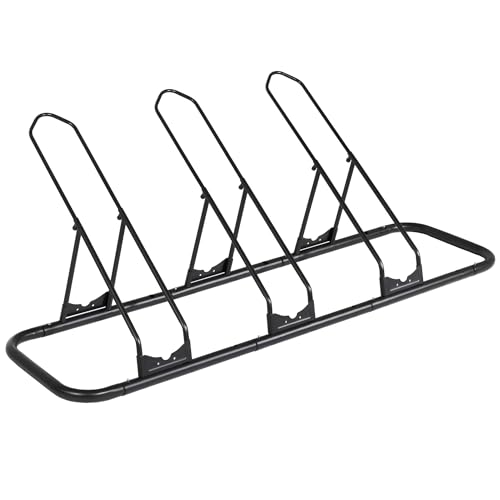 CyclingDeal Bicycle Floor Parking Rack Stand - for Mountain MTB Road Bike - Indoor Home Garage Storage - Adjustable for 3 Fat Bikes - size: 3 Bikes, style: Adjustable for Fat Bike