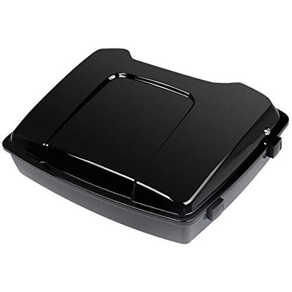 TCMT 5.5'' Black Razor Motorcycle Trunk Box w/Black Latch Keys Fits For Harley Touring 1997-2013 Road King Road Glide Street Glide Electra Glide1997-2013- Pack - color: BLack Lacthes Trunk