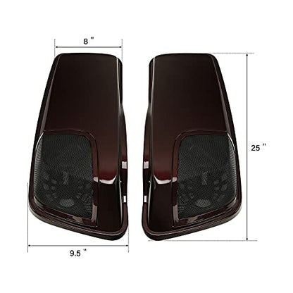 HR3 Twisted Cherry Saddlebag Lids w/ 5"x7" Speaker Grills Compatible with 2018 Street Glide Special Ultra Limited FLHTKL 2018-2019 Road Glide FLTRU (Replace for OEM)