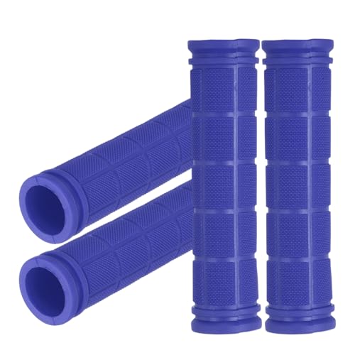 2 Pair Soft Rubber Handlebar Grips, Bicycle Handlebar Grips Bike Handle Bar Wrap Non-Slip 4.5 Inch - Fitting for Mountain Bikes/Road Bicycles/Scooter - color: Dark Blue
