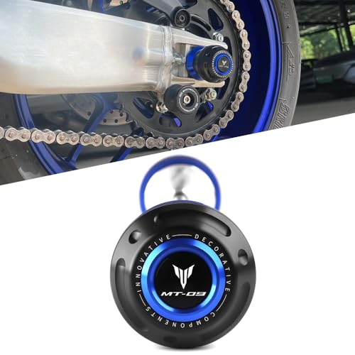 Motorcycle Rear Wheel Axle Fork Slider Crash Protector Compatible With YAMAHA MT-09 /SP 2025 2024 2023 2022 2021 2020 2019 2018 | MT09 MT 09 MT09SP Accessories (blue) - color: blue