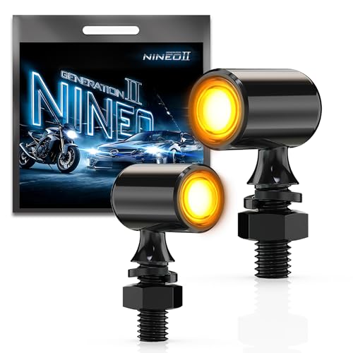 NINEO Mini Bullet Rear Motorcycle LED Turn Signals, Universal Amber Taillight Blinker fits 6mm Mounting Hole for Most 12V Motorcycles, Dirt Bike, Ebike, Motorbike, 2PCS - color: amber, size: Mini Size Rear