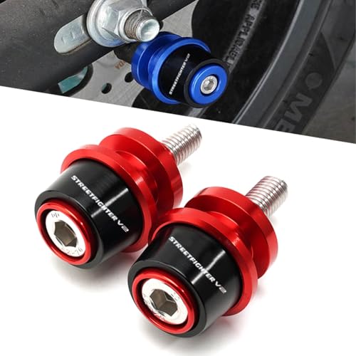 For STREETFIGHTER V2 StreetfighterV2 streetfighterv2 streetfighter v2 Streetfighter V2 8MM Motorcycle Accessories CNC Aluminum Premium Swingarm Spool Slider Stand Screws (Red) - color: Red