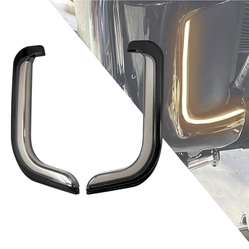 Motorcycle Lower Fairing Lights with LED Accent Turn Signals Running Lights Compatible with Harley Touring Electra Glide Street Glide Road Glide Tri Glide 2006-2013 (Smoke)