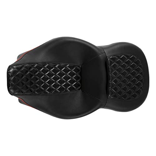 SLMOTO Hammock Motorcycle Drive River Seat - Motorcycle Seat Cushion fit for Harley Touring Road King Street Glide Road Glide Electra Glide 2009-2023 - color: C Style Black