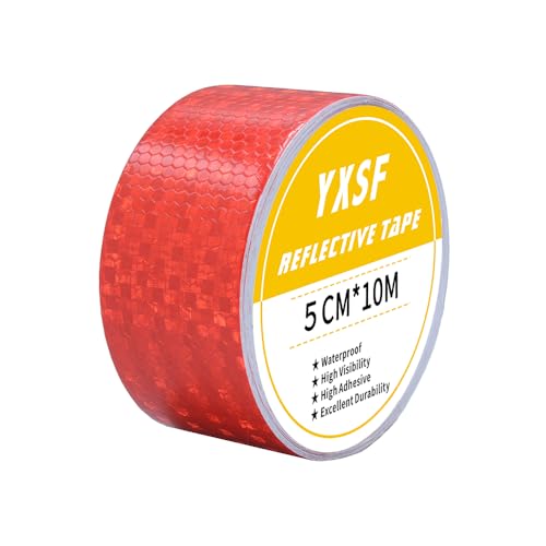 2 Inch×30 Feet Red Reflective Tape,Warning Caution Marking high Viscosity Reflector Tape Outdoor Waterproof for Trucks Trailers Cars Boats Ships Motorcycles Bike - color: Red, size: 2 IN*30 FT