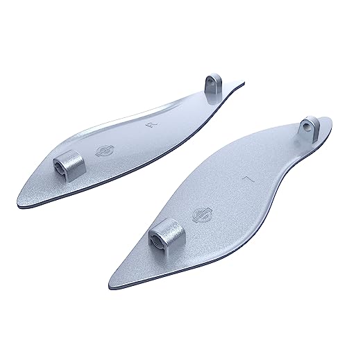 Advanblack Atlas Silver Metallic Side Wings Air Deflectors, Fairing Side Wing Windshield, Fairing Side Shield, Adjustable Wind Deflectors, Compatible for Harley Touring Street Electra Glide 2014-2023 - color: Atlas Silver