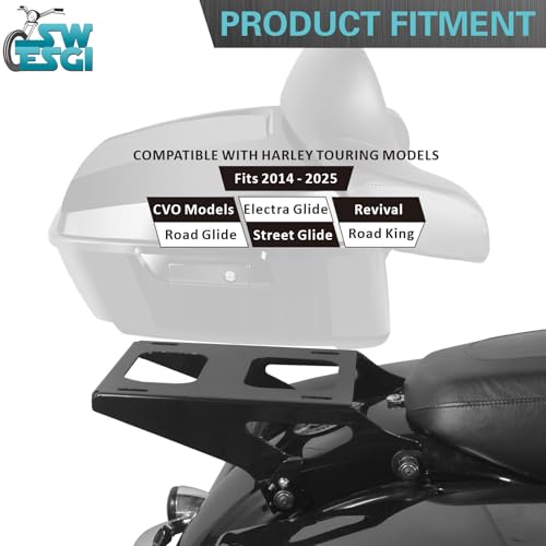 Luggage Rack 4 Point Docking Hardware Kit for Harley Detachable Tour Trunk Kit Two-Up Mounting Rack Compatible with Touring Road King Street Glide Road Glide Electra Glide 2014-2024 (Black) - color: 2014 UP Rack & Docking Black