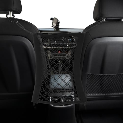 HARFINGTON Motorcycle Cargo Nets 11.2" x 9.8" High Elastic Double Layer Bungee Net Luggage Strap Rack Expansion Organizer Car Seat Mesh Storage Pocket with 4pcs Hooks for Motorcycle Bike