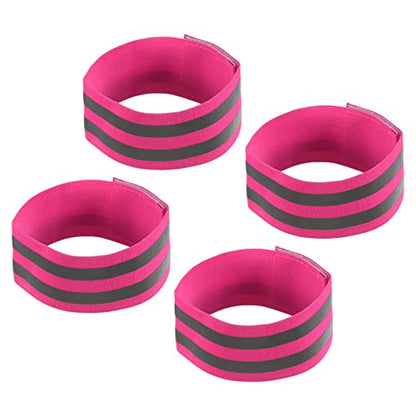 MECCANIXITY Reflective Bands for Arm - color: Pink, size: 14x2 Inch