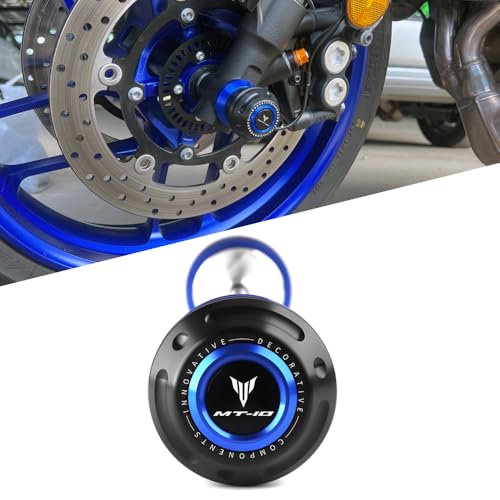 Motorcycle Front Wheel Axle Fork Slider Crash Protector Compatible With YAMAHA MT10 / SP 2025 2024 2023 2022 2021 2020 2019 2018 | MT-10 MT 10 Accessories (Blue) - color: blue, size: Front