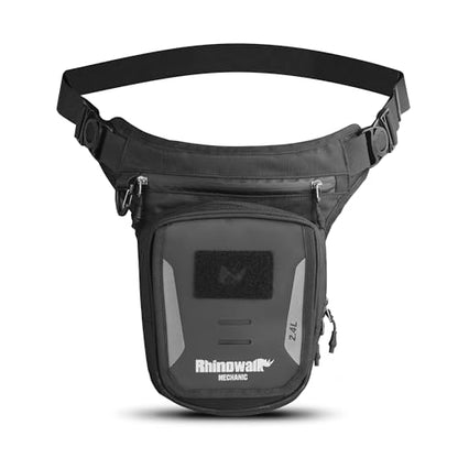 Rhinowalk Motorcycle Fuel Tank Bag, Magnetic Quick Release, Black, One Size, Leg Bag, Waist Pack