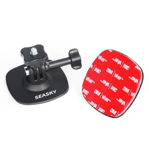SEASKY A1 Flexible Adhesive Helmet Mount Genuine 3M for GoPro Hero13/12/11/10/9/8 DJI Action 5 Pro 4 3 2 OSMO360 Insta360 X5 X4 X3 Ace Pro 2 Sports Camera Accessories Flat Curved Surfaces
