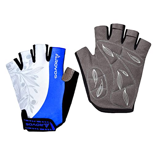 Cycling Gloves for Men & Women - 5MM Anti-Slip Shock-Absorbing Gel Pad, Lightweight & Breathable Half Finger Design for Mountain Cycling, Gym, Motorcycle, Outdoor Sports - color: Blue, size: X-Large