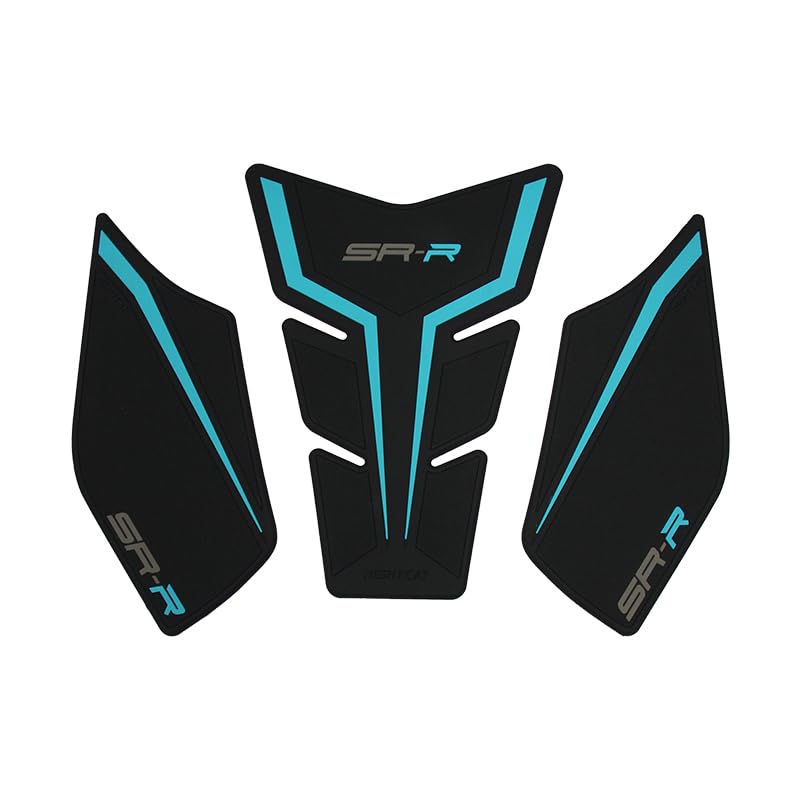 NIGHT CAT Motorcycle Tank Pad,Motorcycle Fuel Tank Protector,Gas Tank Decals Compatible With CFMOTO 675SR CF MOTO SR675 675 SR(Black blue 3pcs) - color: Black blue 3pcs