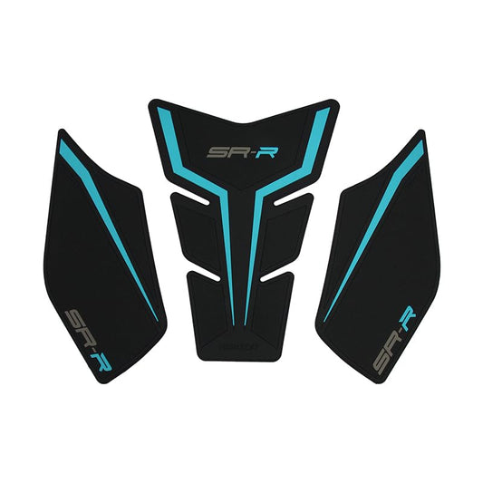 NIGHT CAT Motorcycle Tank Pad,Motorcycle Fuel Tank Protector,Gas Tank Decals Compatible With CFMOTO 675SR CF MOTO SR675 675 SR(Black blue 3pcs) - color: Black blue 3pcs