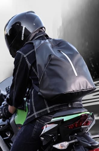 Motorcycle Backpack,Reflective Motorcycle Helmet Bag Backpack for Men Women, Large Capacity Waterproof Travel Backpack Shoulder Bag (Pink) - color: Pink