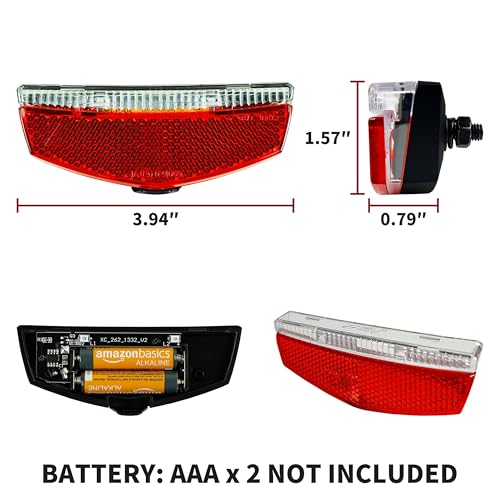 BV Bike Lights for Night Riding LED Bike Tail Light - Bicycle Light Battery-Powered/Rechargeable - Rear Bike Light Weather Resistant - Visible Up to 1500ft Bicycle Tail Light LED Bike Light - size: Rear Carrier Mount - A - Single