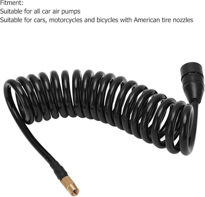 32.8FT Recoil Air Hose, Car Air Pump Extend Hose with Bend, PS20 Female Plug Inflator Extension Tube for American Tire Nozzle Car Motorcycle - size: 32.8 ft