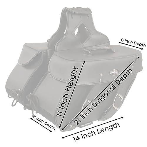 Milwaukee Leather PVC 2-Strap Throw-Over Easy Zip off and off Motorcycle Saddlebags - Medium - color: SH592ZB-BLACK, size: Medium