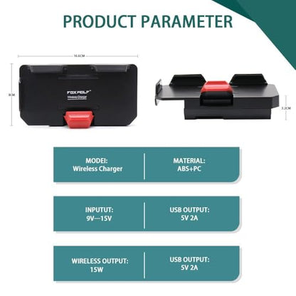 The New GPS Mobile Phone Motorcycle Navigation Bracket Wireless Charging Support with Two USB Ports for R1200GS/ADV F800GS ADV F700GS/ADV R1250GS/ADV CRF1000L F850GS ADV S1000XR F900R