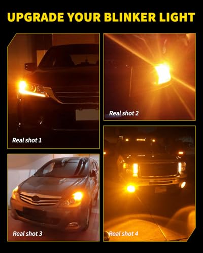 AUXLIGHT 2057 1157 2357 7528 2057A 1157A 2357A LED Bulbs Amber Yellow, Ultra Bright 60-SMD LED Replacement for Blinker Lights, Turn Signal/Parking or Running Lights, Brake/Tail Lights (Pack of 2) - color: Amber Yellow