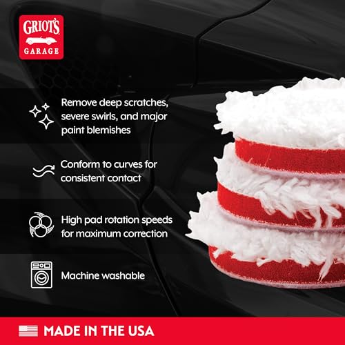 Griot's Garage BOSS 2” Microfiber Pads for Car Polishing and Detailing, Buffing Pads for Moderate and Severe Scratch Removal, Set of 4 - size: 2 Inch Pads (Set of 4)