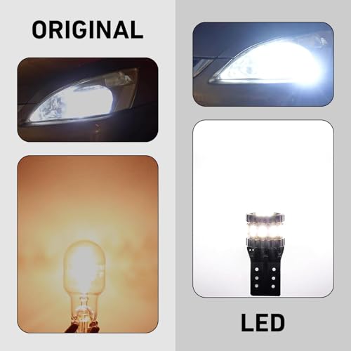 2 PCS Car Wide Lights, License Plate Lights, 3W T10 3014 Led Light Bulbs, Aluminum Reading Lights, Instrument Lights, Auto Bulb Replacements, Universal for Most Cars, Trucks, SUVs (White#1702) - color: White#1702