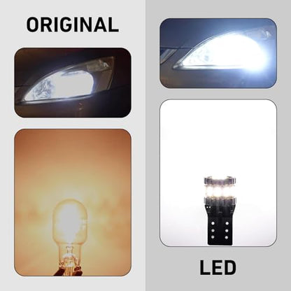 2 PCS Car Wide Lights, License Plate Lights, 3W T10 3014 Led Light Bulbs, Aluminum Reading Lights, Instrument Lights, Auto Bulb Replacements, Universal for Most Cars, Trucks, SUVs (White#1702) - color: White#1702