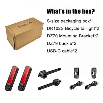 Rechargeable LED Bike Tail Light, IPX6 Waterproof 5 Lighting Modes Rear Safety Light, Helmet Light for Road Mountain Bikes, Electric Scooter,Bike Lighting Parts & Accessories